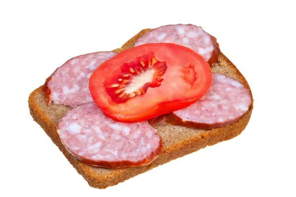 Sandwich mit Wurst und Gurken — Stockfoto