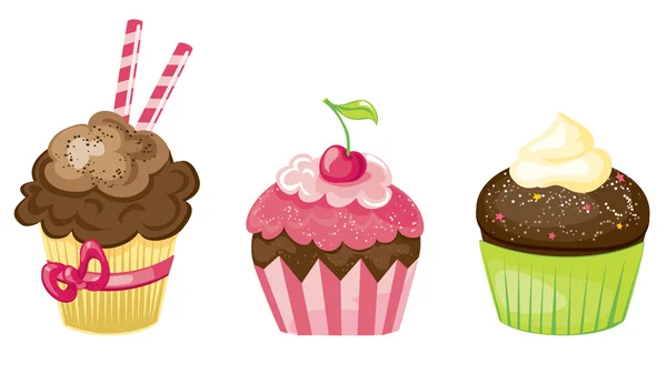 Cupcake set — Stock vektor