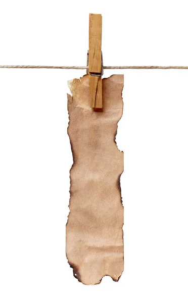 Abbigliamento peg e carta da lettere su corda linea vestiti — Foto Stock