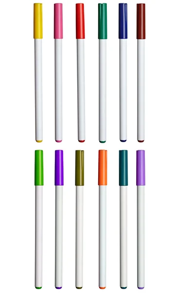 Punta de fieltro iluminador de color pluma — Foto de Stock