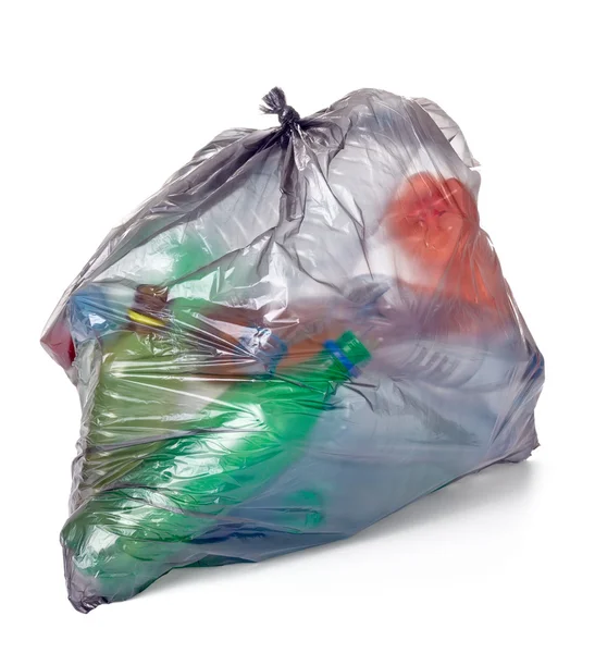 Stock image Garbage bag with empty bottle trash waste