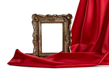 Wooden frame and silk cover clipart