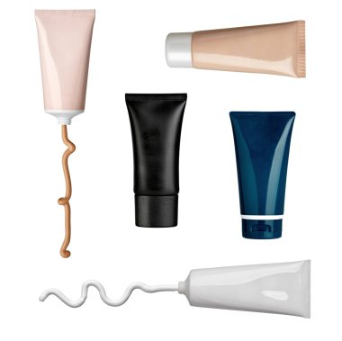 Beauty hygiene cream and liquid powder tube cosmetics clipart