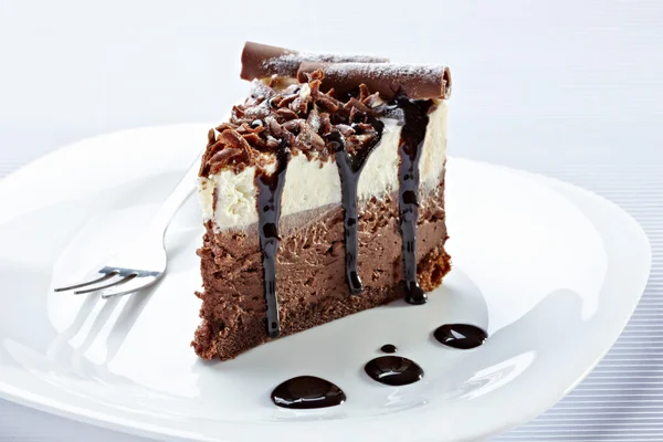 奶油巧克力蛋糕甜的食物 — 图库照片