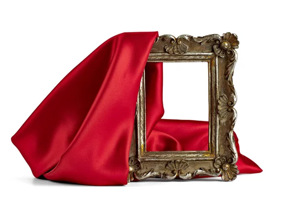 Wooden frame and silk cover — Stock Photo, Image