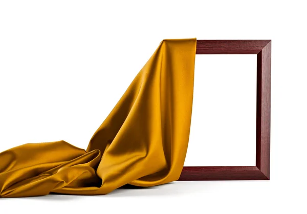 Marco de madera y cubierta de seda —  Fotos de Stock