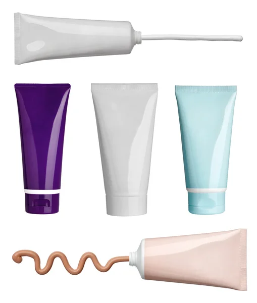 Crema de higiene de belleza y cosméticos de tubo de polvo líquido — Foto de Stock