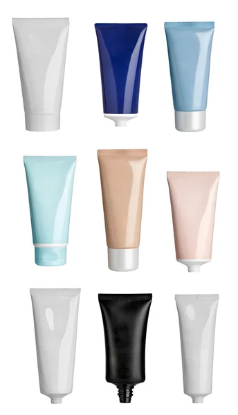 Beauty hygiene cream and liquid powder tube cosmetics — Stock Photo, Image