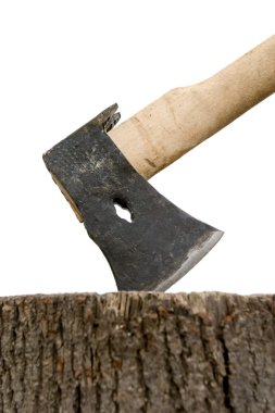 Axe and stump 1 clipart