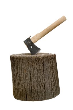 Axe and stump clipart