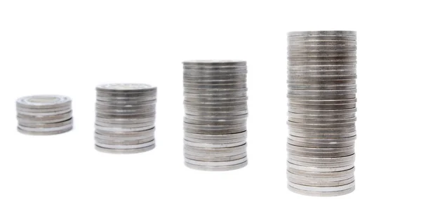 Coins row 1 — Stock Photo, Image