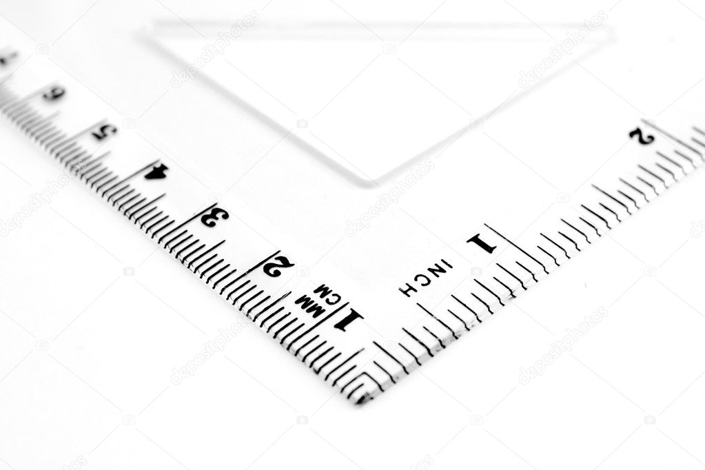 Triangle Drafting Ruler Is Shown Up Close Stock Photo - Download Image Now  - Ruler, Triangle Shape, Scale - iStock