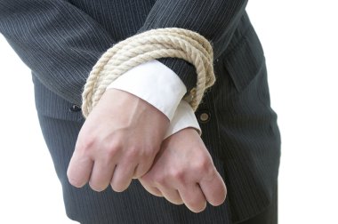 Business hands and rope 3 clipart