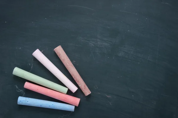 stock image Blackboard and color chalks 1