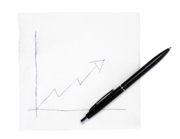 Napkin and graph 1 — Stock Photo, Image
