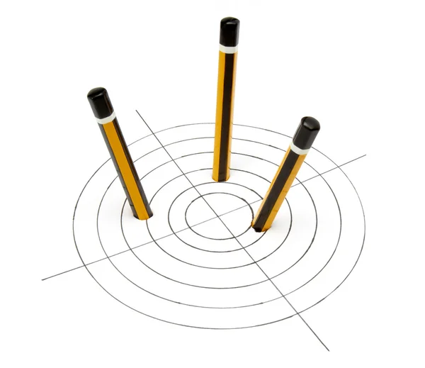 Zielscheibe und Bleistifte 2 — Stockfoto