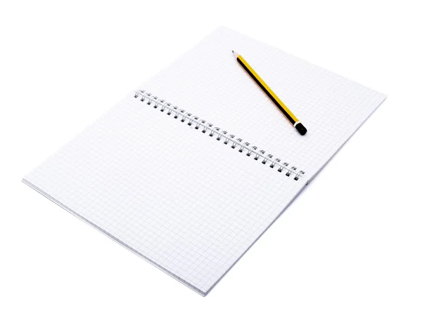 Notebook open and pencil 2 — Stock Photo, Image