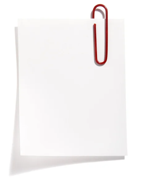 Paper with red clip — Stock Photo, Image