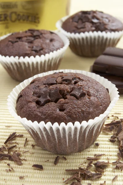 Muffin au chocolat nourriture gâteau sucré — Photo