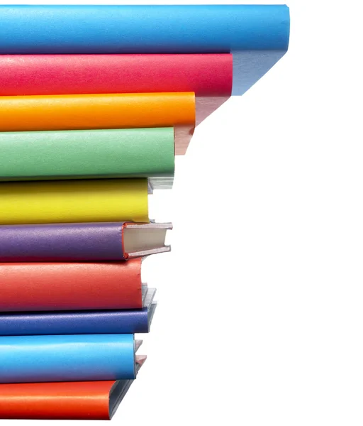 Livres colorés empilent l'éducation — Photo