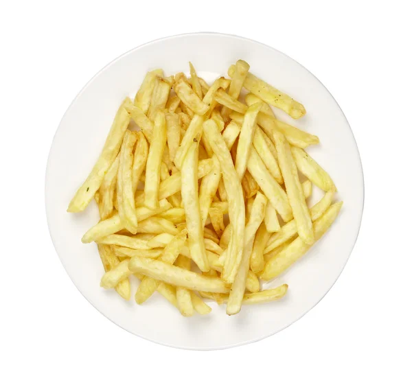 Comida batatas fritas em prato — Fotografia de Stock