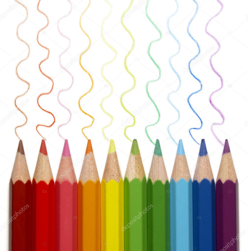 Colorful pencils tracing
