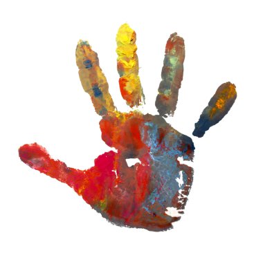 Color painted hand mark 1 clipart