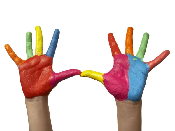 彩色子供の手 — ストック写真
