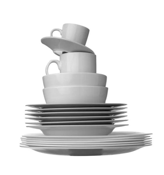 White dishes kitchen — Stock Photo, Image