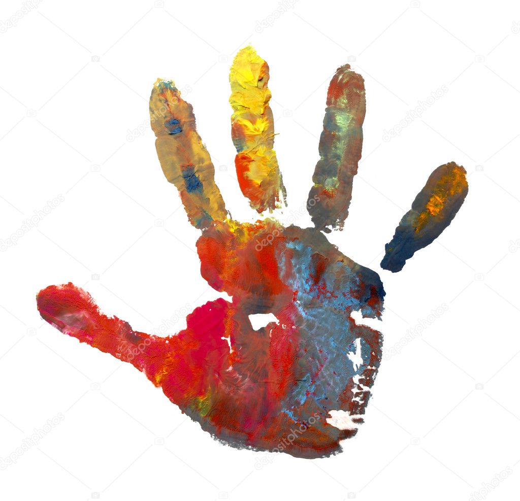 Color painted hand mark 1