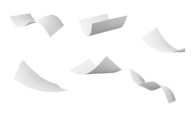 Blank curl paper flying in wind clipart