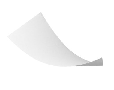 Blank curl paper flying in wind clipart