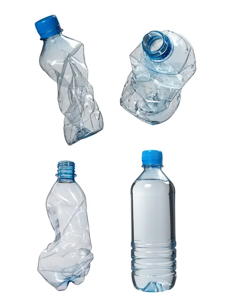 Butelki z tworzyw sztucznych kosza odpadów ekologia — Zdjęcie stockowe