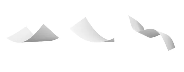 Blanco curl papier vliegen in de wind — Stockfoto