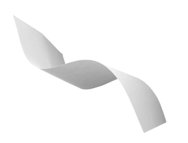 Blanco curl papier vliegen in de wind — Stockfoto