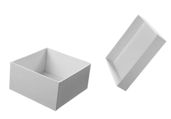 Біла коробка пакету — стокове фото