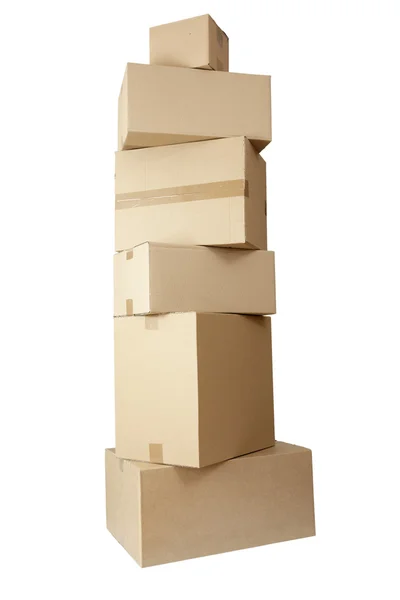 Kartónové krabice, zásobník balíček — Stock fotografie