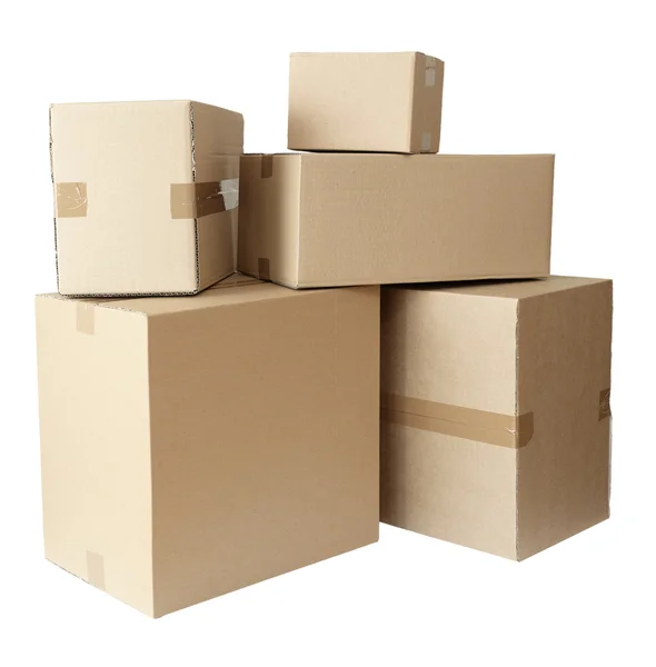 Pappkartonger stack paketet — Stockfoto