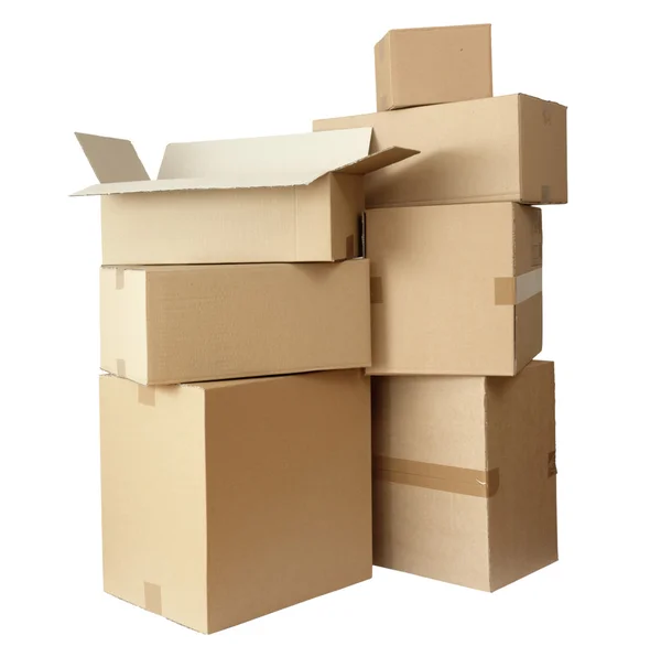 Caixas de papelão empilhar pacote — Fotografia de Stock