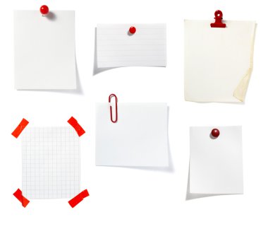 Red clip notes business office group clipart