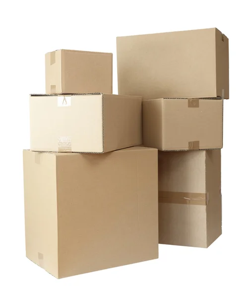 Kartonnen dozen gestapeld pakket — Stockfoto