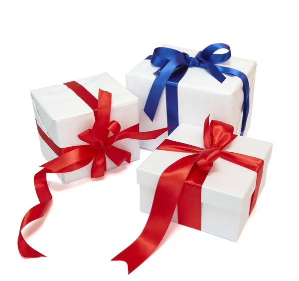 Caja de cinta roja regalo regalo decoración — Foto de Stock