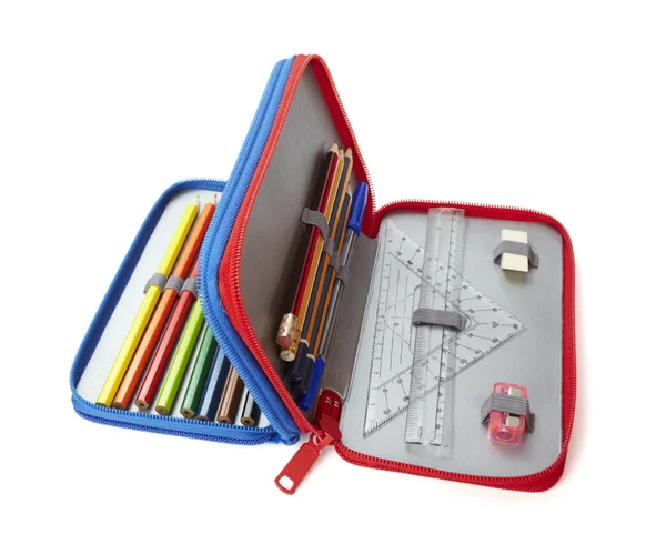 Pencil case rulers éducation scolaire — Photo
