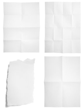 Blank unfolded paper used marks grunge clipart