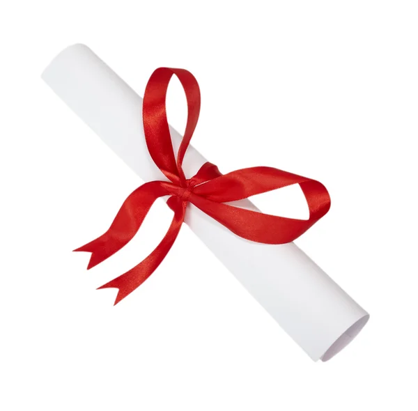 Piros szalag doboz jelen ajándék dekoráció — Stock Fotó