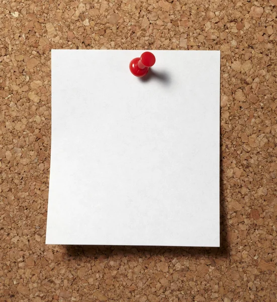 Notes with push pins on cork board office business — Stock Photo, Image