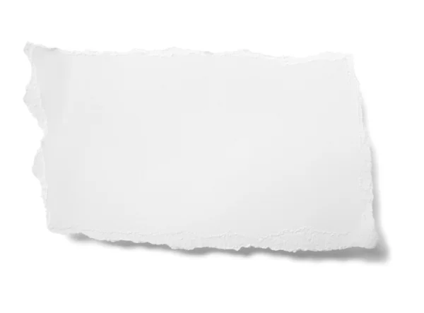 Piece of ripped white paper note message text — Stock Photo, Image