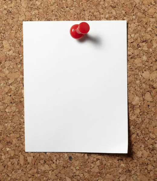 Notes with push pins on cork board office business — Stock Photo, Image