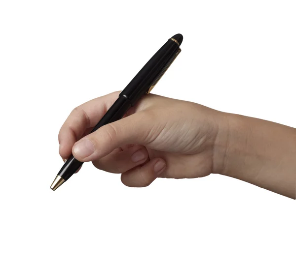 Hand and pen business writing — Stock Photo, Image