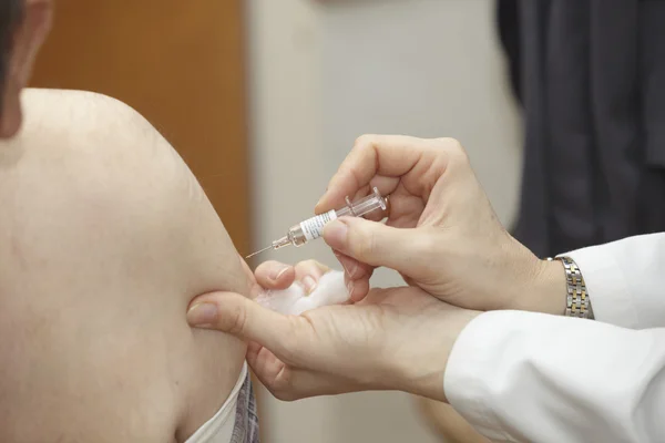 Očkovací stříkačka lékařská zdravotní péče — Stock fotografie